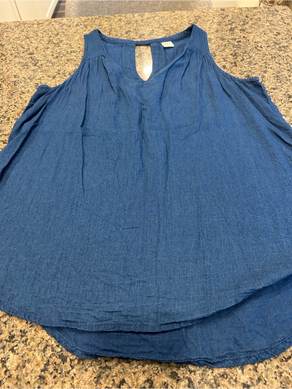 Old Navy Blue Sleeveless Keyhole Tank Top
